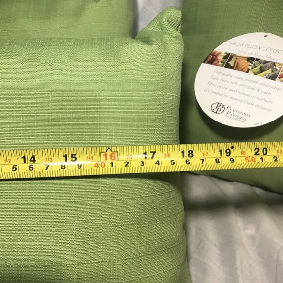 Outdoor Throw Pillow Collection Set of 3 Sage Green Plantation Patterns - Picture 5 of 10